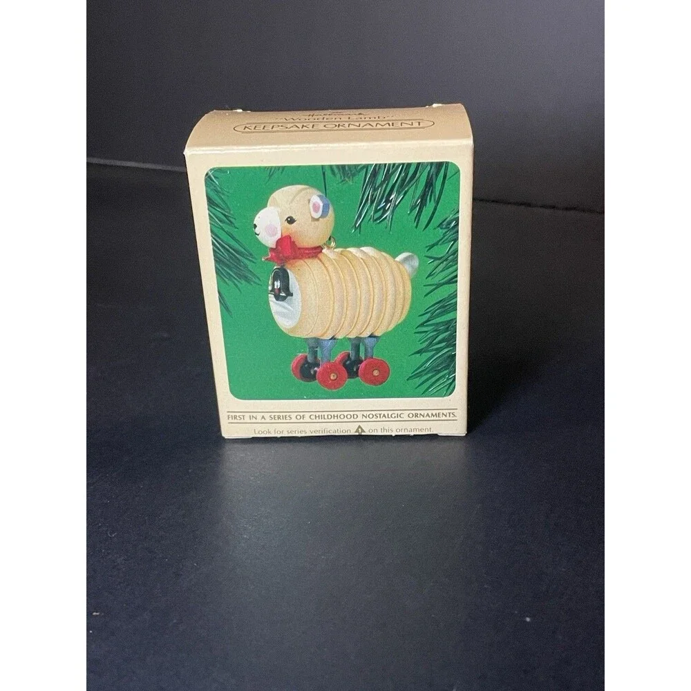 Hallmark Wooden Lamb 1984 Childhood Nostalgic Series